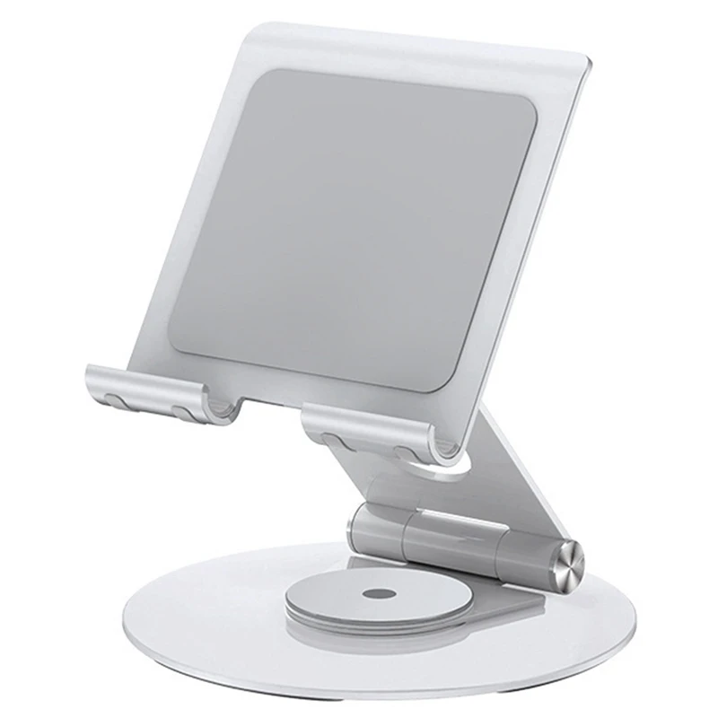 

Adjustable Tablet Stand, 360° Swivel Base Aluminum Alloy Desktop Stand For 4-13 Inch Tablets