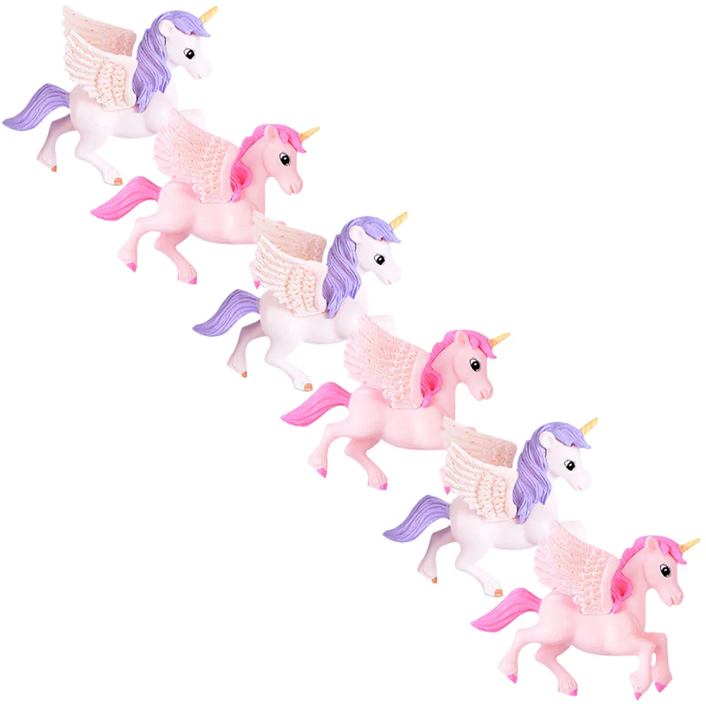 6 шт. бонсай единорог офисные животные автомобильные украшения автомобили