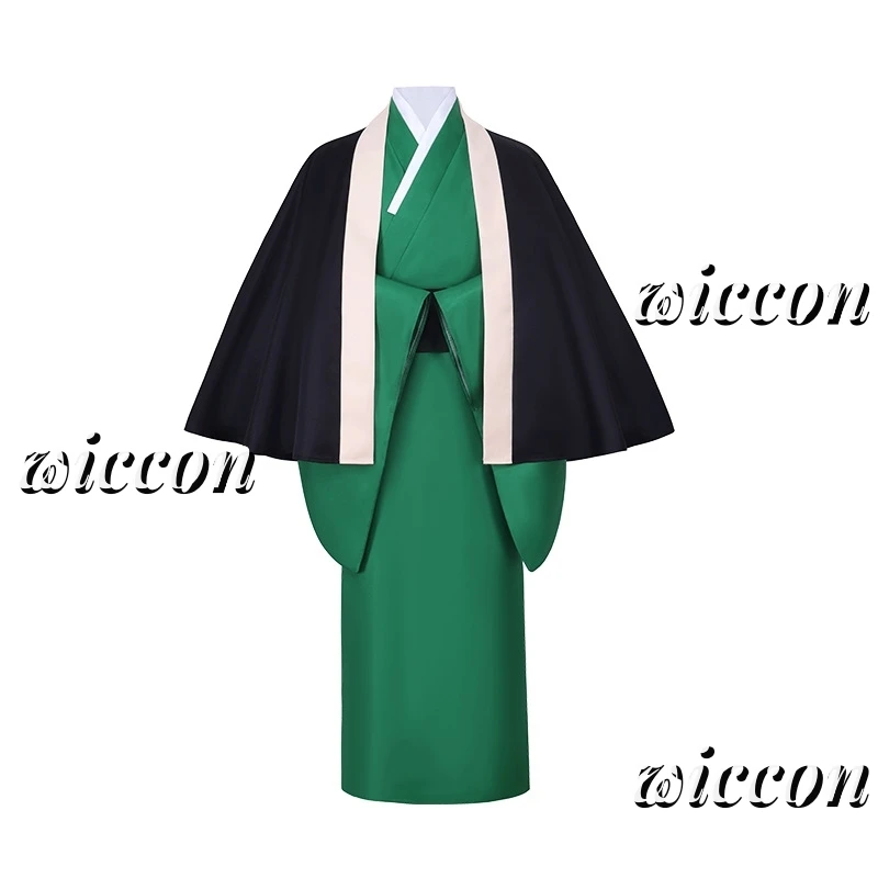 Fukuzawa Yukichi Косплей Костюм BSD Аниме Япония Самурай Униформа Парик Полный Зеленое