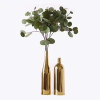 ceramic flower pot with gold plating nordic luxurious style desktop gold dried plant flowers vase tv cabinet home decoration