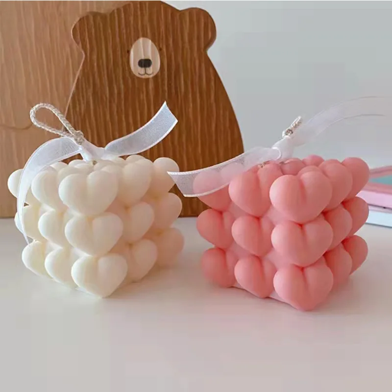 Силиконовая 3D форма в виде сердца для свечей форме изготовления шоколада мыла