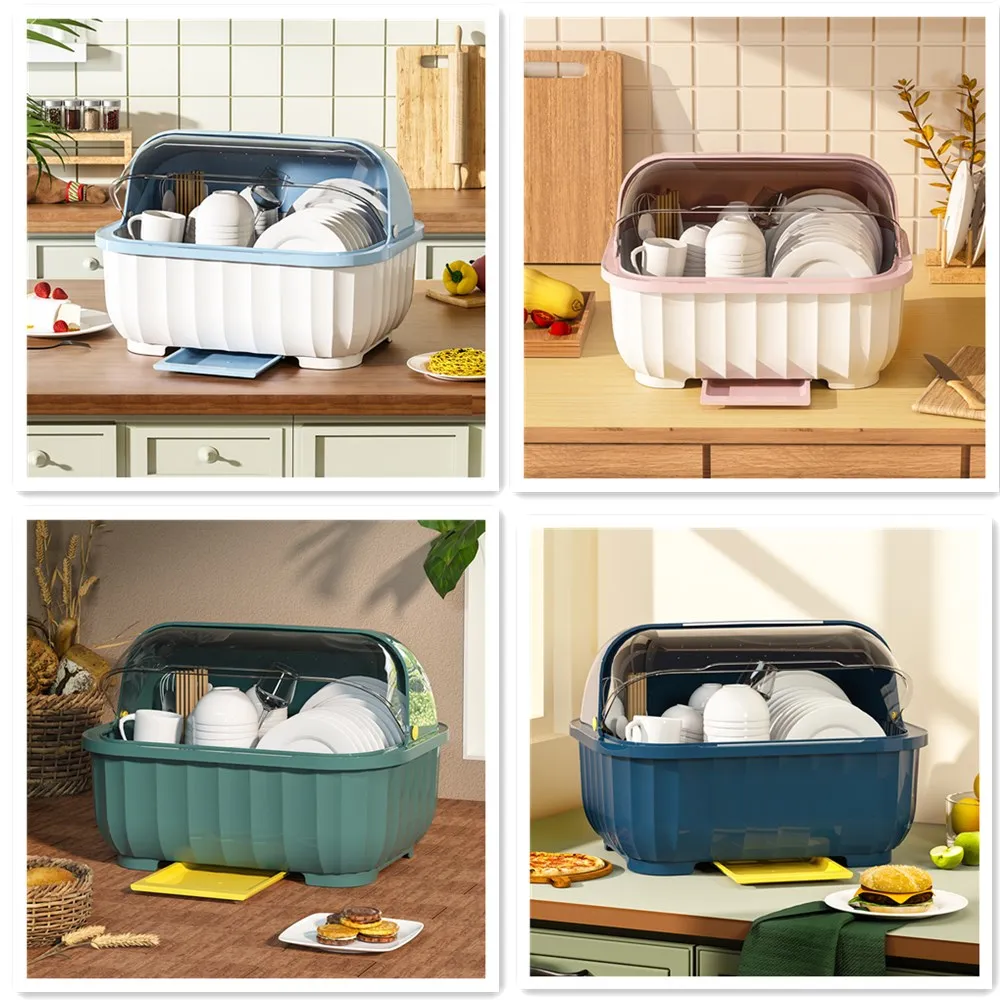 

Kitchen Bowls And Dishes Storage Rack Draining Bowl Rack Loaded Tableware Storage Box With Lid Cupboard Home Rack Shelf