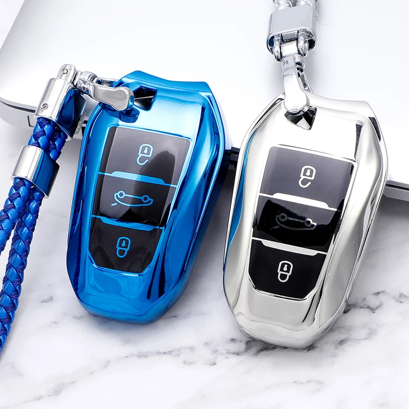 

Car Smart Key Cover Case Bag Shell Holder Keychain for Peugeot 308 408 508 2008 3008 4008 5008 Citroen C4 C4L C6 C3-XR Protector