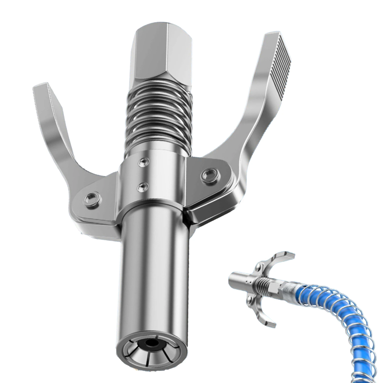 

GreaseAdapter Grease Tool Coupler Heavy-Duty Quick Lock And Release Double Handle Stainless Steel Leak-Free Grease Tool Tip