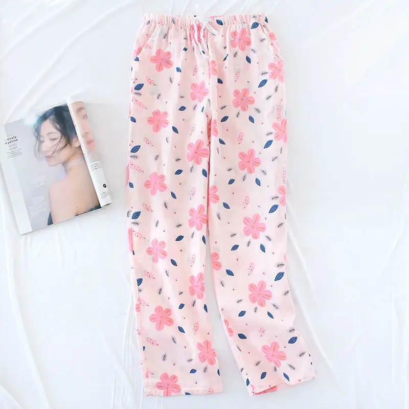 

Women Floral Sleep Bottoms Drawstring Print Pajamas Pant Suit Pyjamas Trousers Spring Summer New Casual Sleepwear Home Shorts