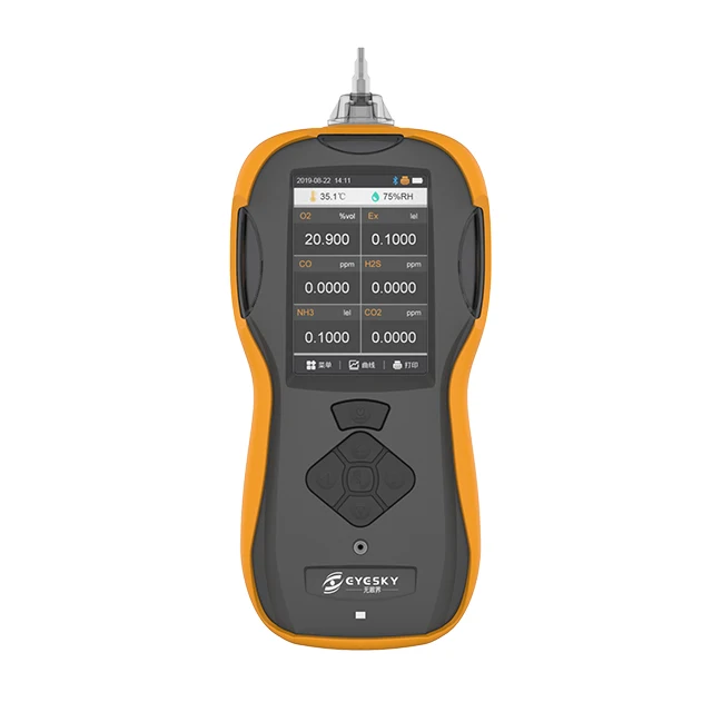 

CO CO2 H2S NH3 O2 VOC CH4 Multi Gas Detector With-in High Precision Sensors Iso9001 Certirficate 6 in 1 Portable Gas Detection