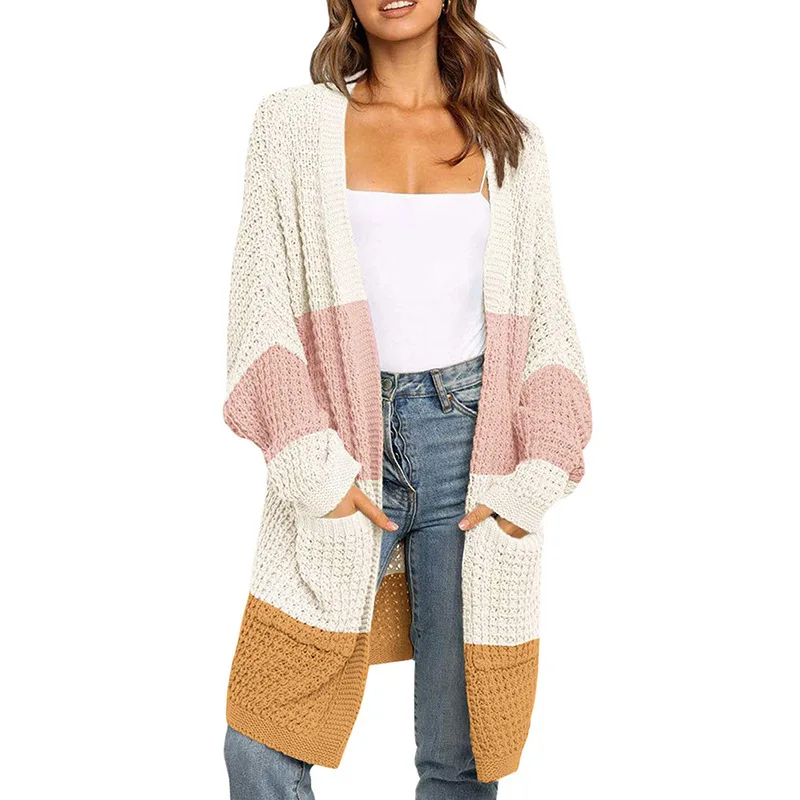 

Female Solid Cardigans 2021 Autumn Winter Women Long Sleeves Cardigan Loose Clause Clothing Fall Ladies Fashion Chic Streetwear