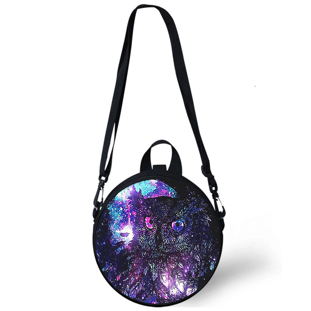 animal owls Child kindergarten Bag 3D Print Crossbody Shoulder Bags For School Women Mini Round Bagpacks Rugtas Bag