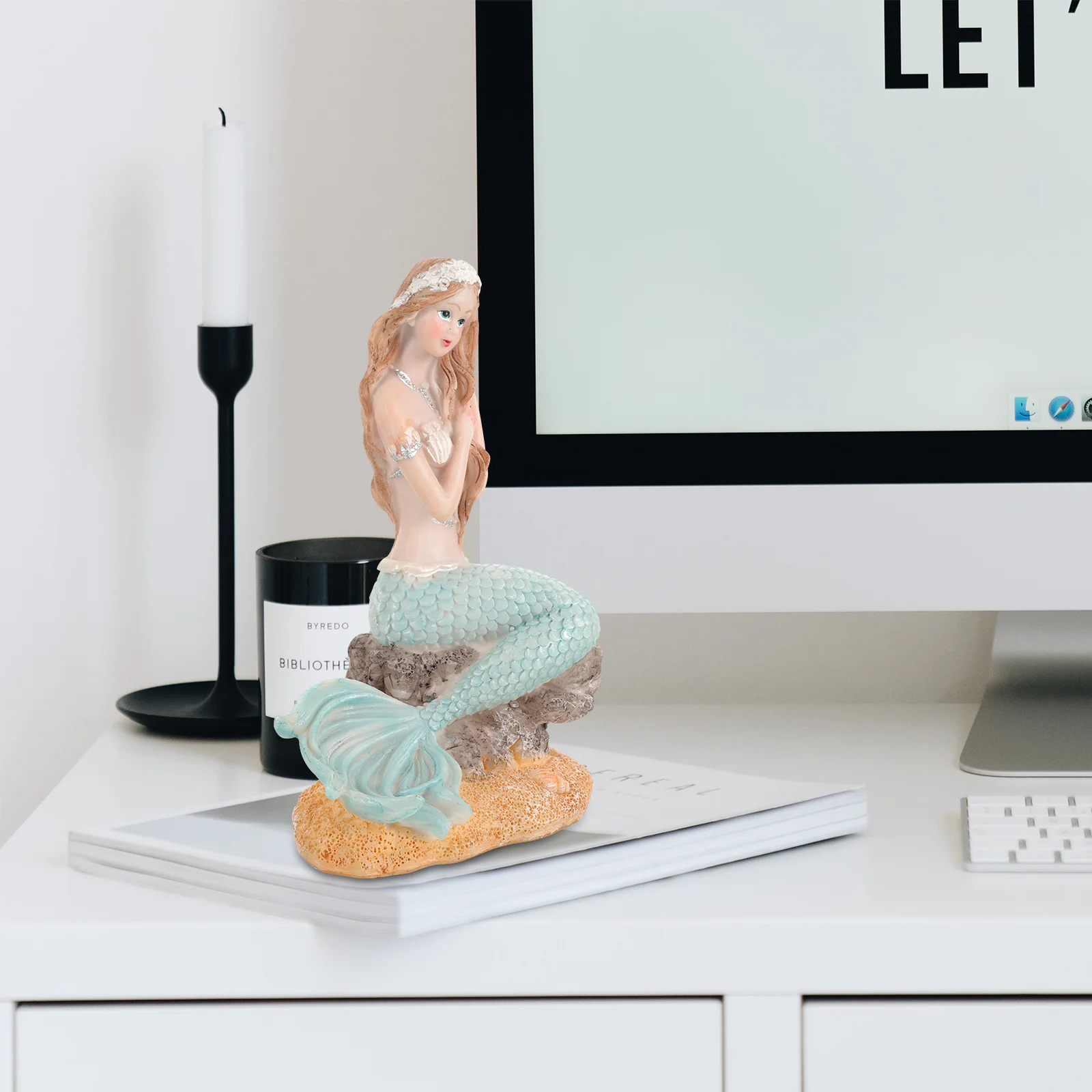 

Mermaid Statue Resin Mermaid Sculpture Home Mermaid Decoration Fish Tank Decor