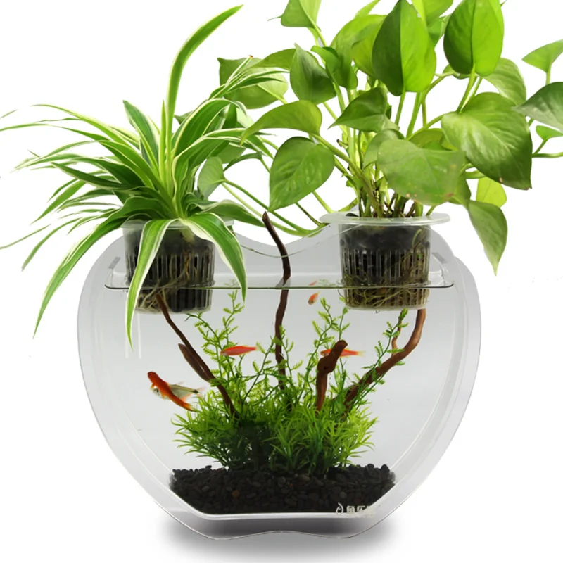 Acrylic Ecological Lazy Fish Tank Without Water Change Small Office Desktop Mini Creative Living Room Aquarium Mini