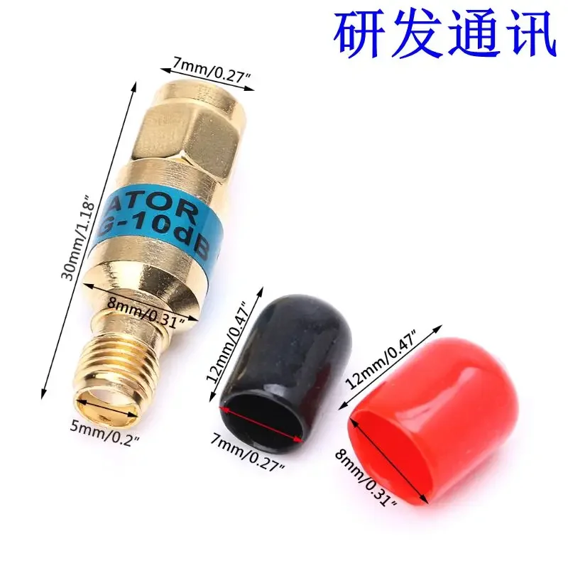 Золотой 2W DC 0-6GHz SMA-JK преобразователь-аттенюатор 1-30DB