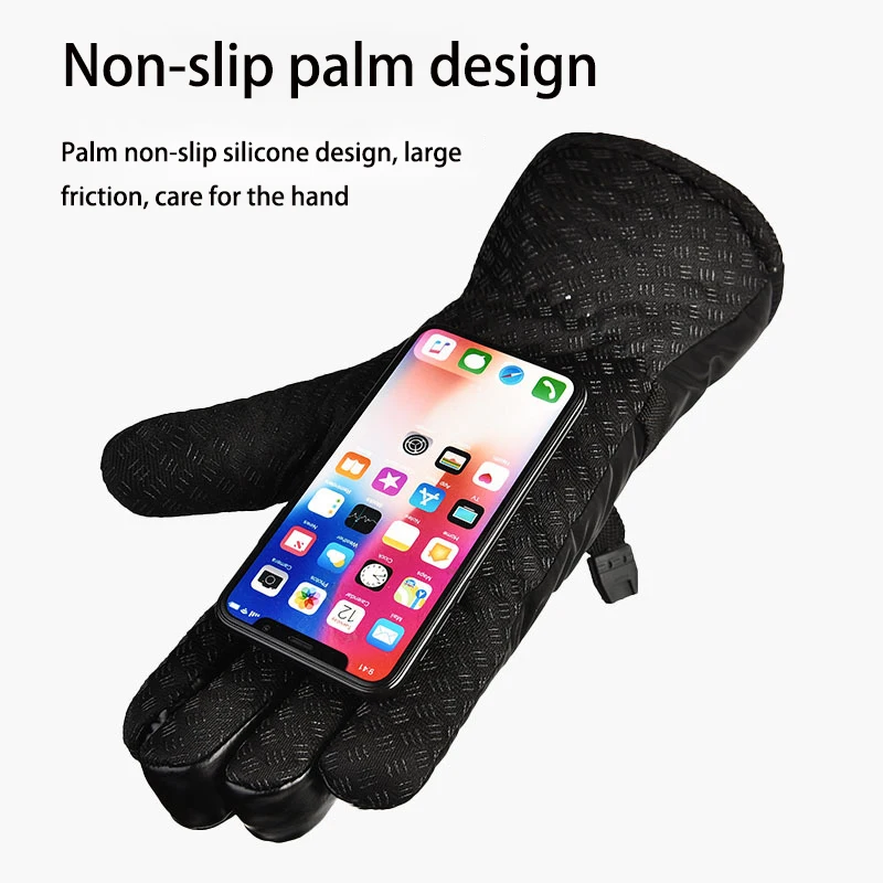 

Adult Winter Cashmere Warm Waterproof Skin Gloves Motorcycle Cotton Outdoor Riding Windproof And Comfortable