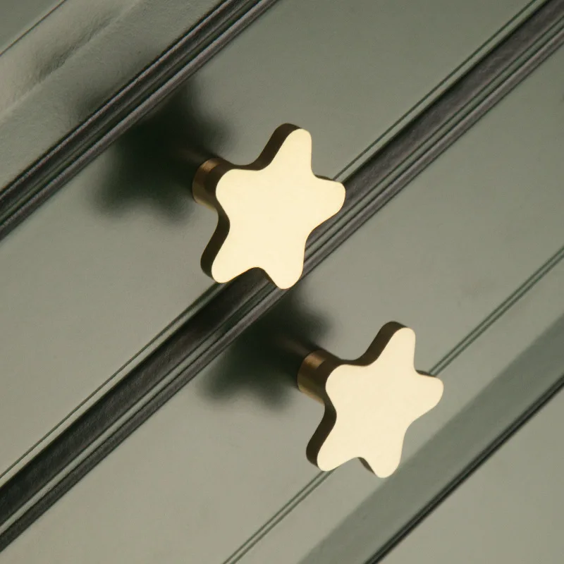 

Современные Простые однотонные латунные ручки для ящиков со звездами, Роскошные благородные ручки для шкафа, шкафа, скандинасветильник Рос...