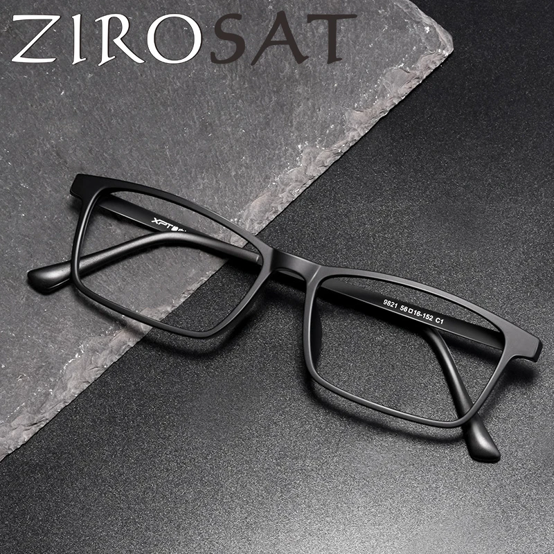 

ZIROSAT 9821 ультралегкие титановые очки TR90 для близорукости Ретро квадратные очки для зрения по рецепту оправа для мужчин и женщин