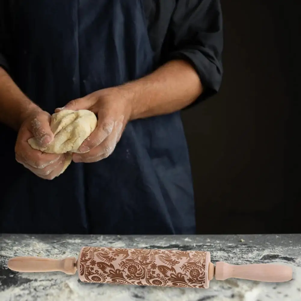 

Скалки для кондитерских досок гравированные Скалки не прилипающие деревянные портативные легко удобные ролики для теста для кухонных инст...