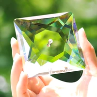 75mm square crystal prism suncatcher glass art faceted chandelier parts pendant ornament diy window wedding decor