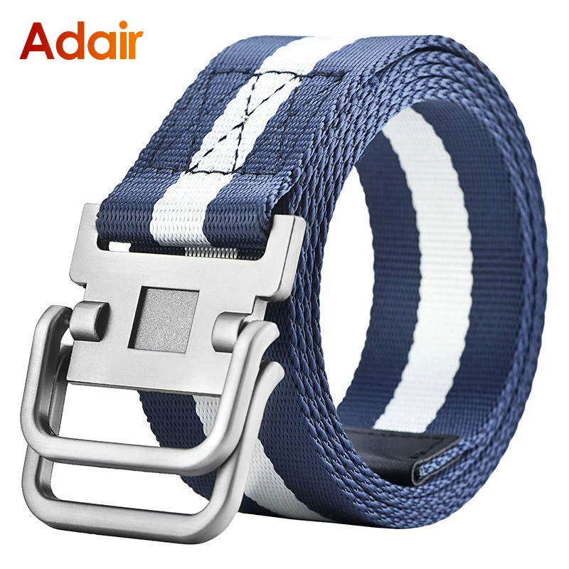 Fashion Belt Men Student Military Training Belts Casual Luxury Designer Brand Outdoor Sports Double Buckle Canvas Strap HB045