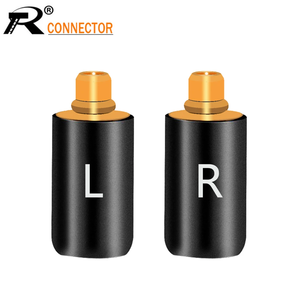 

2pcs/1pair Enthusiasts Jack L/R MMCX Black/Silver Earphone Pin Plug For Shure ED5 SE535 Gold Plated Connector