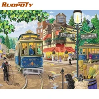 ruopoty diy pictures by number city kits painting by numbers scenery drawing on canvas hand painted picture art gift home decor