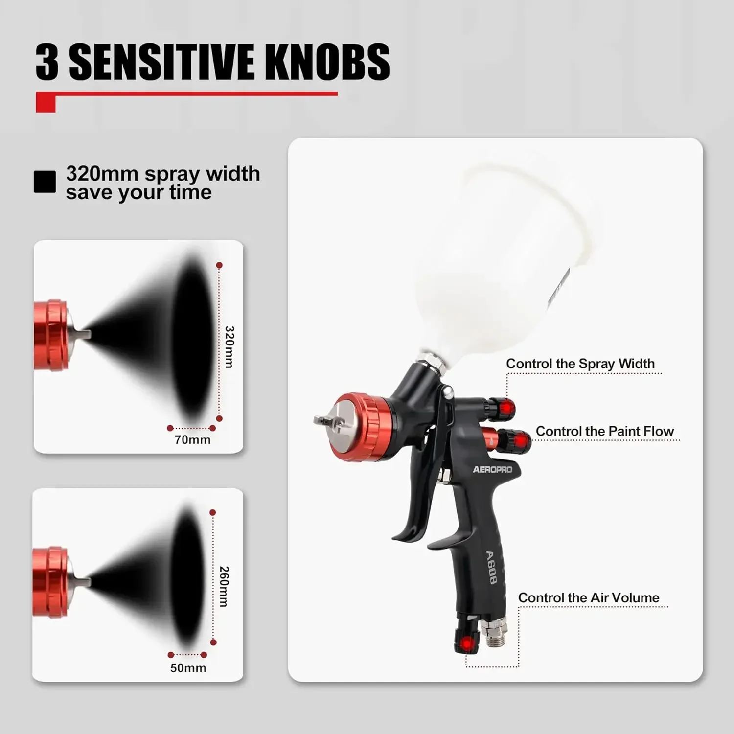 Инструменты A608 Воздушный пистолет-распылитель HVLP сопло 1 3 мм пластиковый стакан