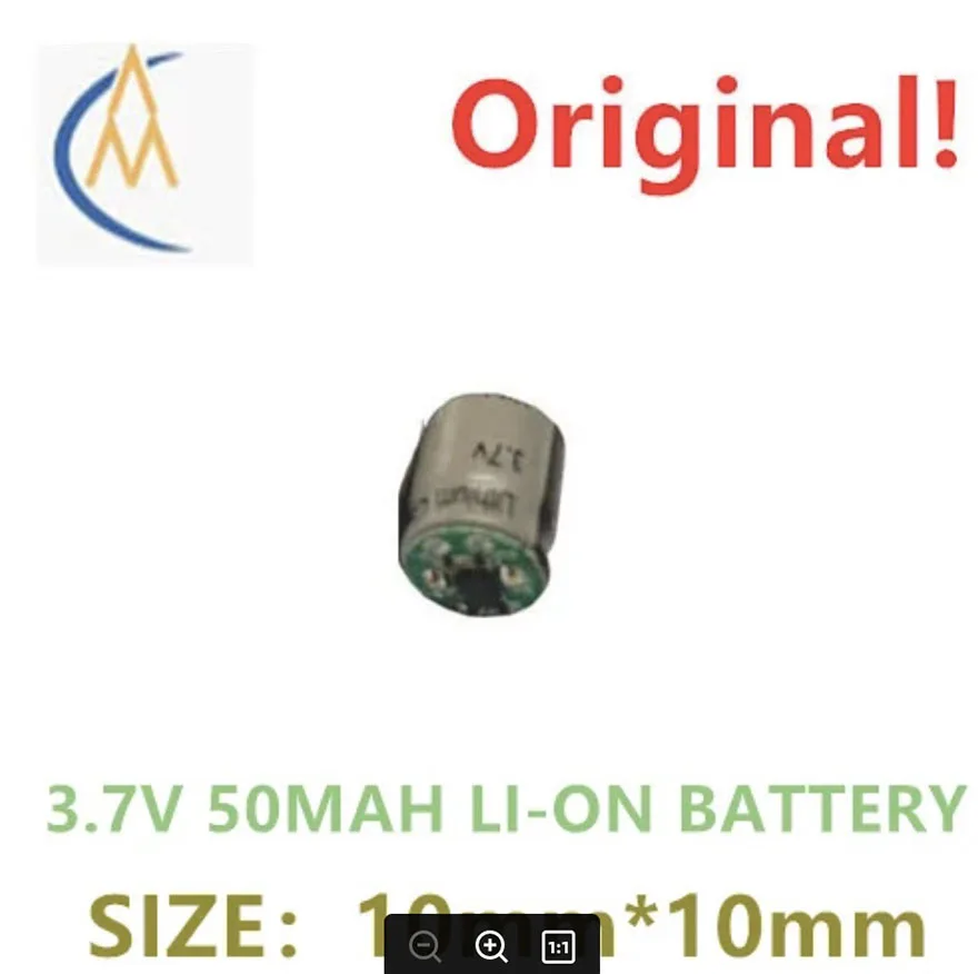 Фото Литиевая батарея 3.7V, малогабаритный цилиндрический конденсатор 1010 50мА с защитной платой, перезаряжаемая батарея для TWS Bluetooth-гарнитур №1