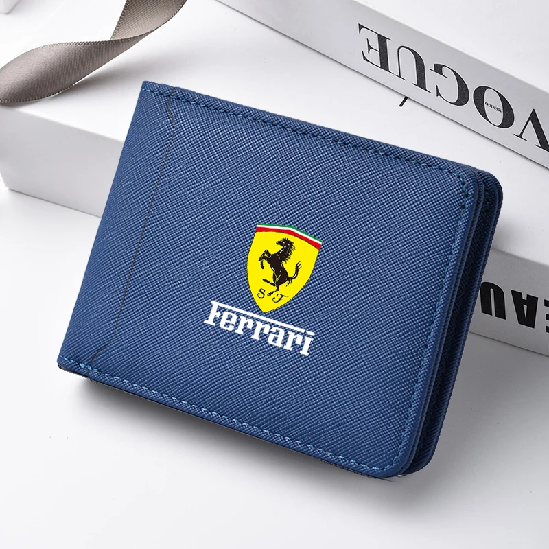 Фото Кошелек мужской короткий для документов и удостоверений личности, для Ferrari Roma 488 Portofino Roma Spider SF90 Superfast Competizione LaFerrari №5