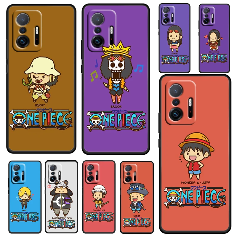 

One Piece Anime Cute For Xiaomi Mi 12 11 11T 10T 10S Ultra Pro Lite 5G 4G TPU Soft Silicone Black Phone Case Fundas Coque Capa