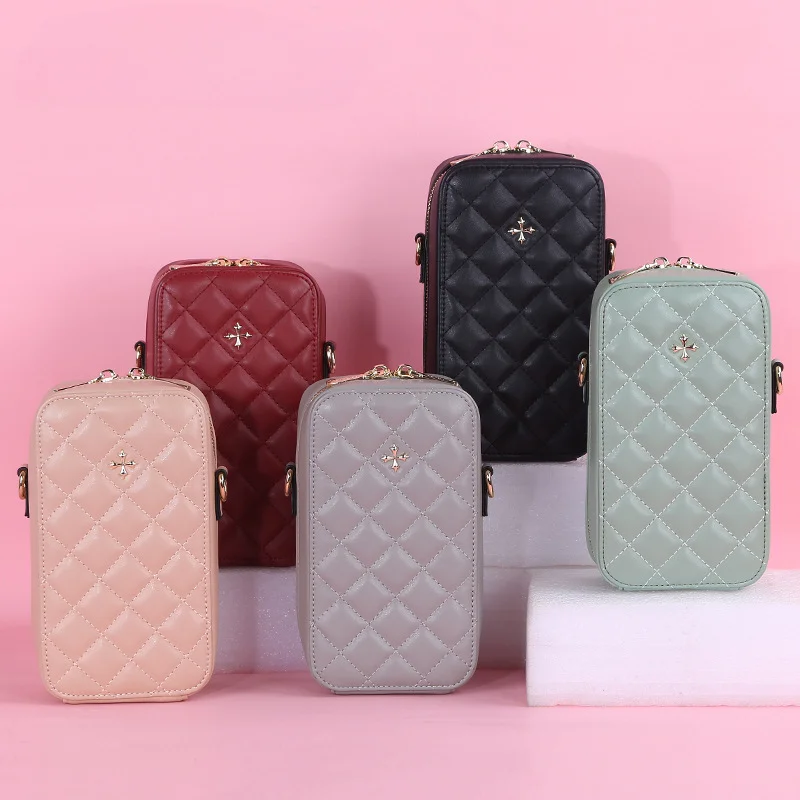 

Small Women Bag Cute Top Quality Female Shoulder Bags Phone Pocket Mini Lingge Women Bags Fashion Small Bags for Girl