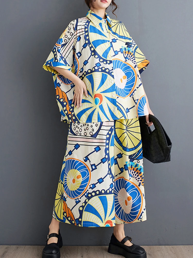 Комплект из двух предметов XITAO WLD20147 Женский модная рубашка свободного покроя с