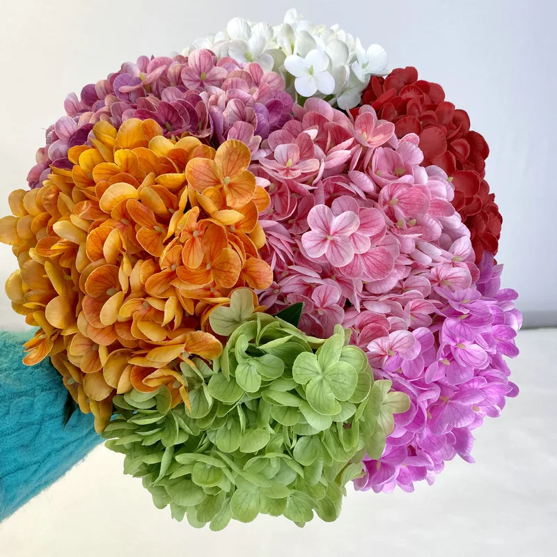 

Artificial Feel Big Hydrangea Flower Real Touch Hydrangea Bouquet Wedding Decor Flower Arrangement Party Home Decor Fake Flowers