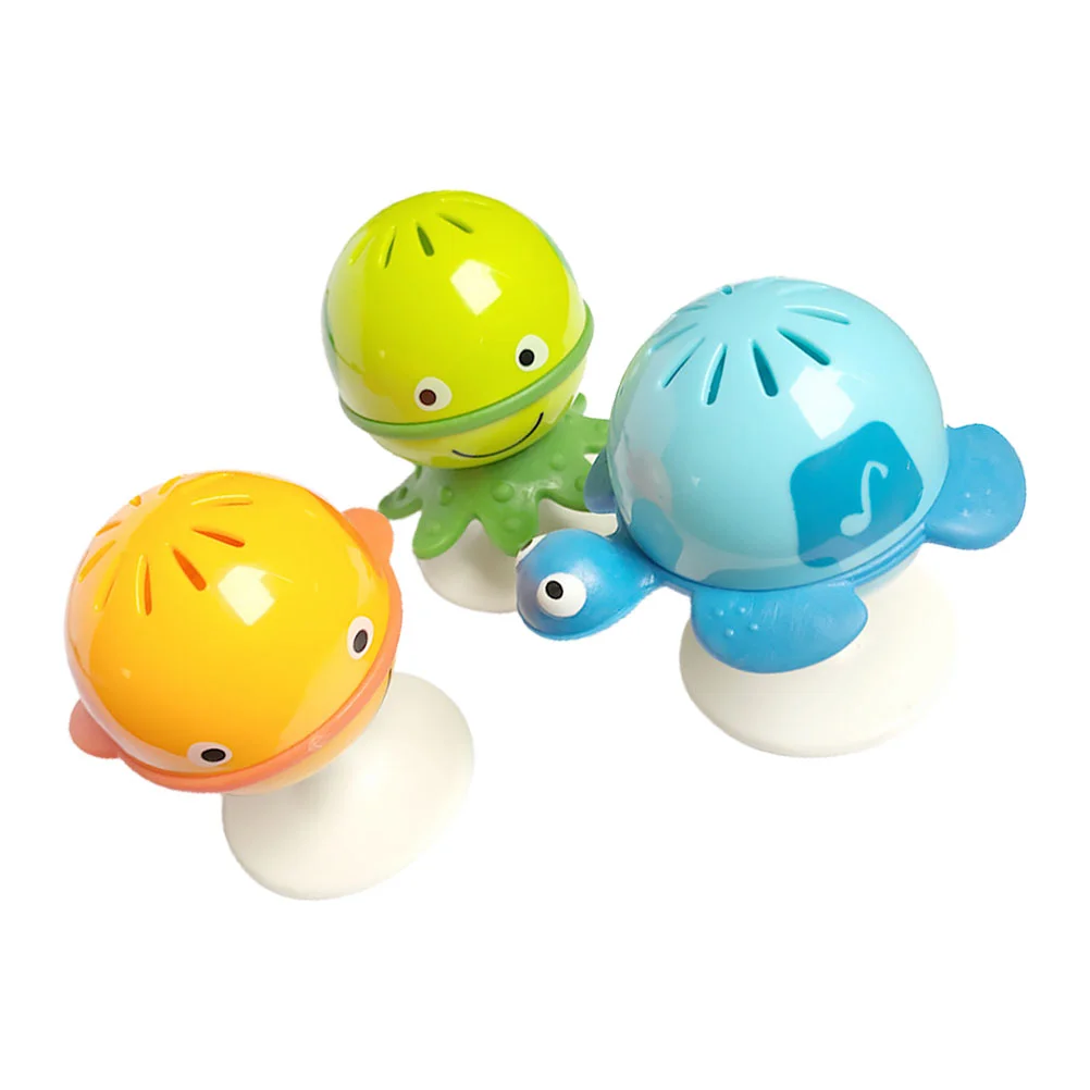 

3 Pcs The Bell Baby Toy Plaything Silicone Toys Molar Ocean Series Feeding Helper Infant Abs Newborn Bee 0 6 months