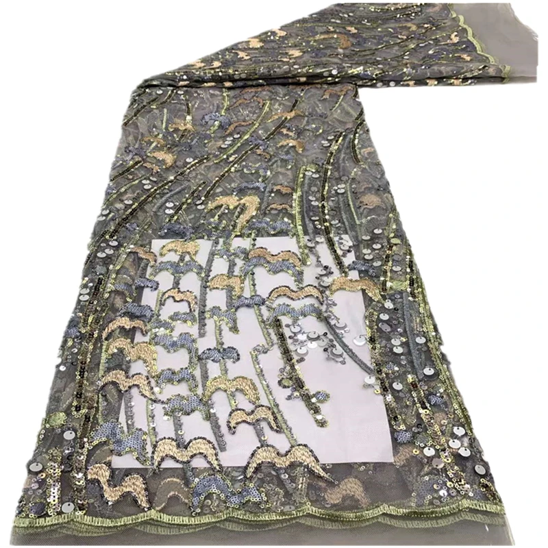 

Кружевная французская сетчатая кружевная ткань SJ, блестящая новейшая африканская вышивка, ткань с блестками, кружевное платье