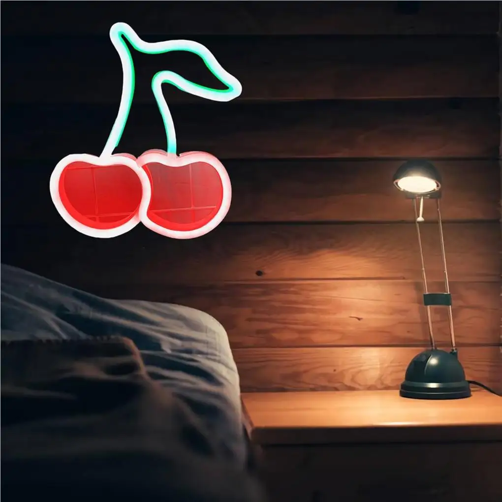 

USB Cherry Neon Light LED Wall Decorative Lamp Store Business Decoration