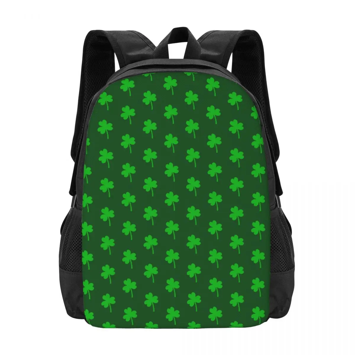 

Green Shamrock Clover Backpack St Patricks Day Workout Backpacks Student Modern School Bags Colorful Durable Rucksack