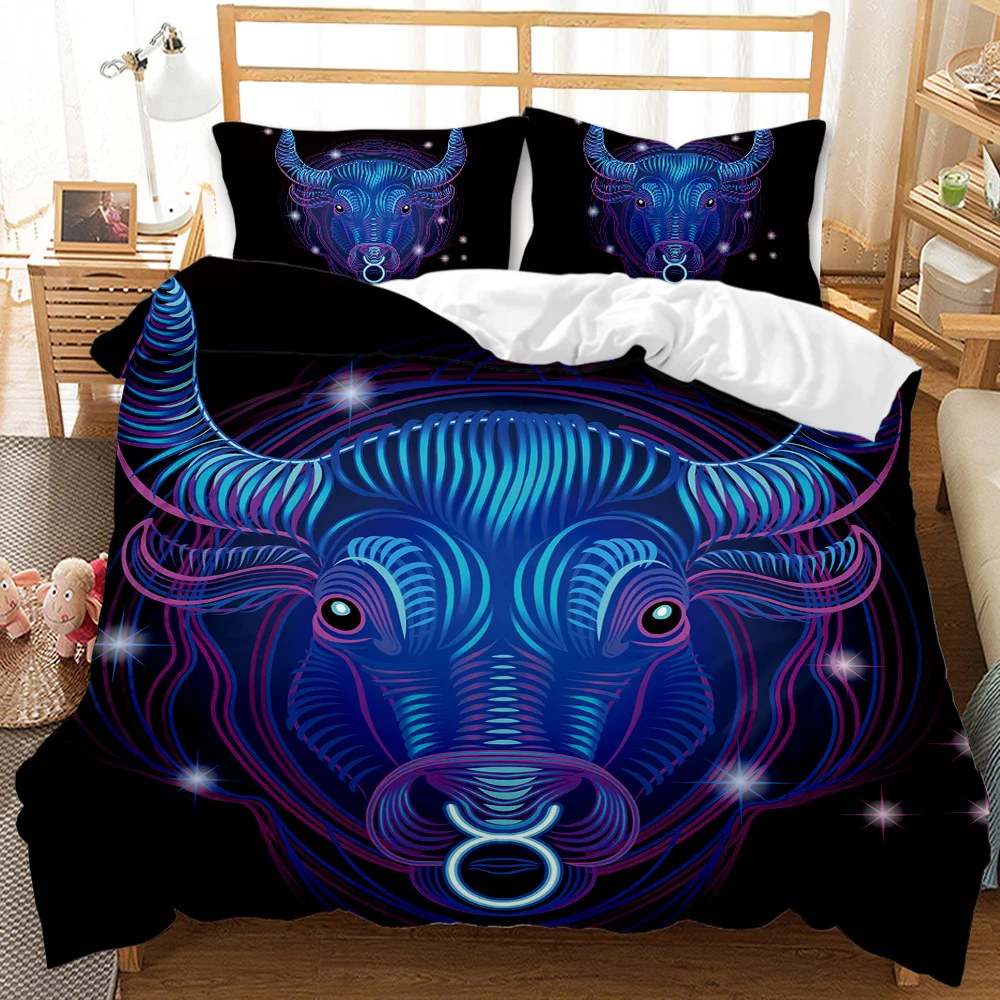 

Constellation Duvet Cover Set Leo Starry for Kids Teens Twin Bedding Set Double Queen King Size Polyester Quilt Cover Sky Theme