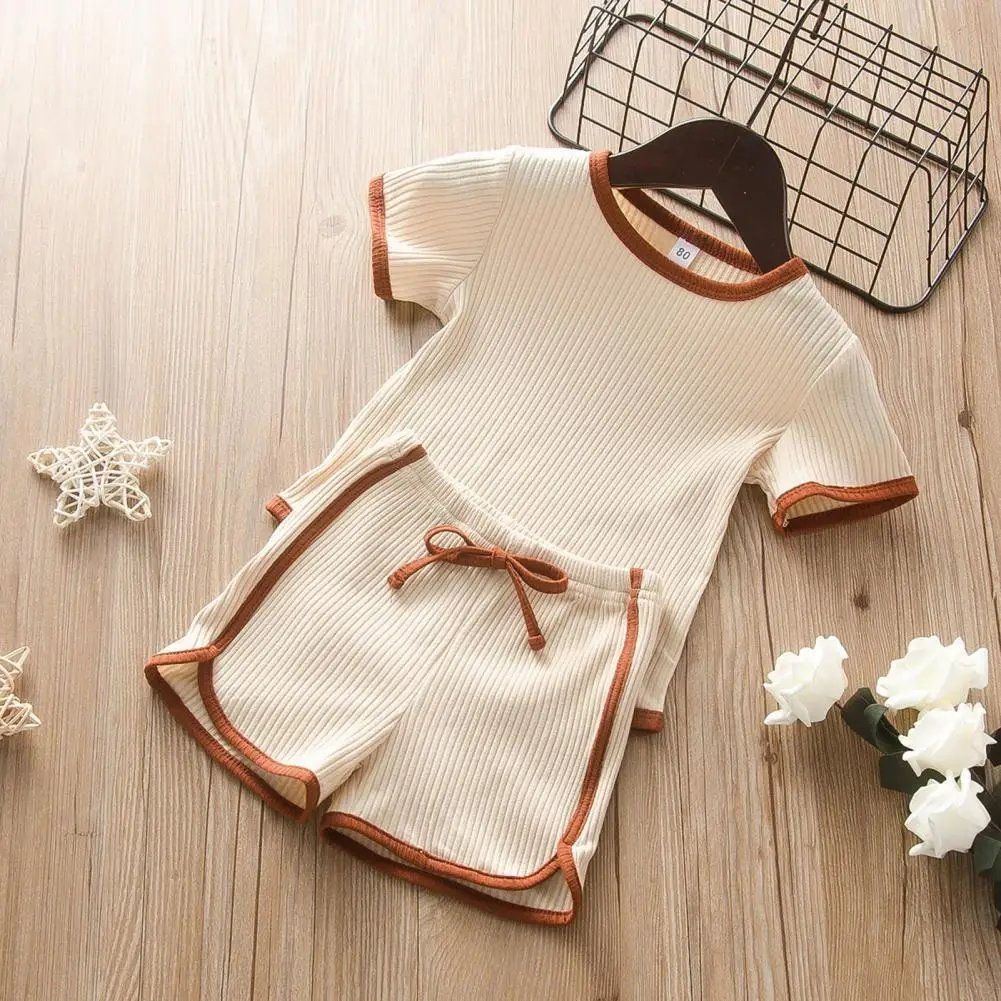 

Clothing Set Summer Solid Color Boys Set Boys Kids Set Knitting for Boys