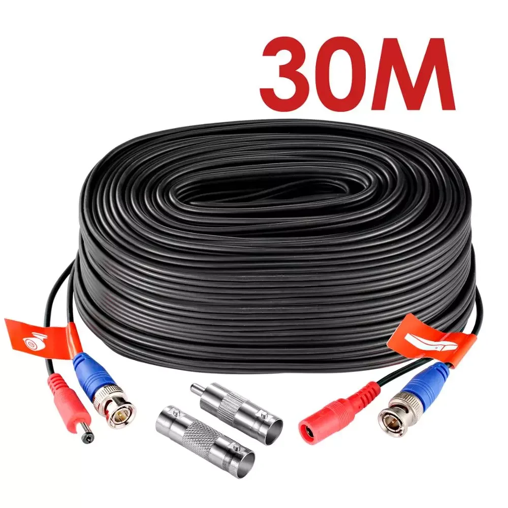 

ZOSI 100ft/30M CCTV Cable BNC + DC Plug Cable For CCTV Camera DVR Security Black Surveillance System Accessories