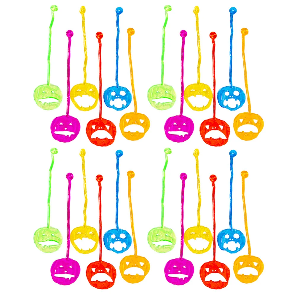 

50pcs Halloween Sticky Props Funny Sticky Pumpkins Stretchy Pumpkins Party Supplies