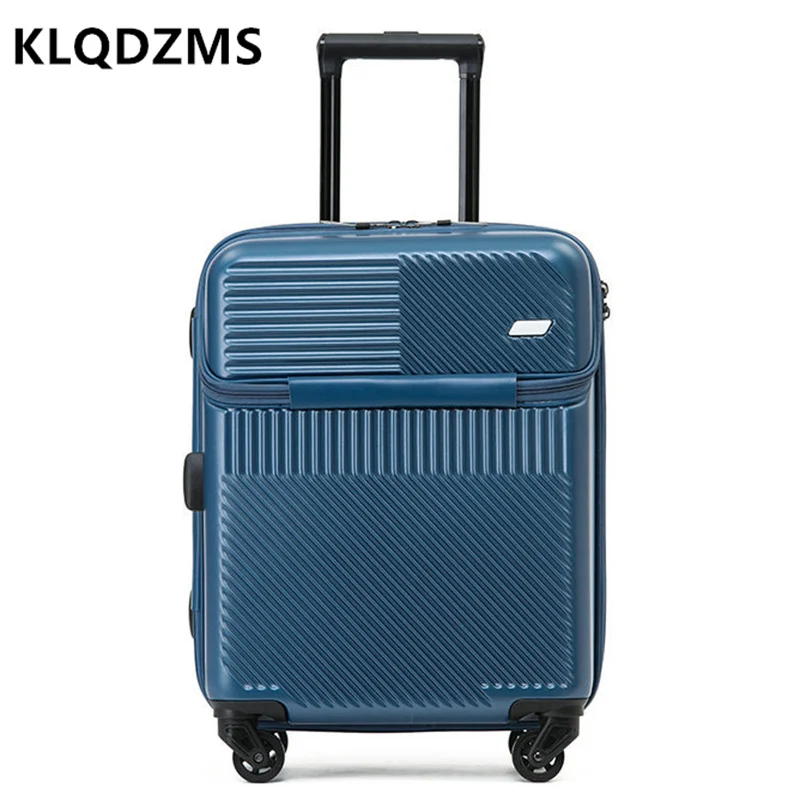 KLQDZMS Fashion Front Opening Trolley Case Mute Universal Wheel INS Net Red Small Luggage 20 Inch 24PC Password Boarding Case