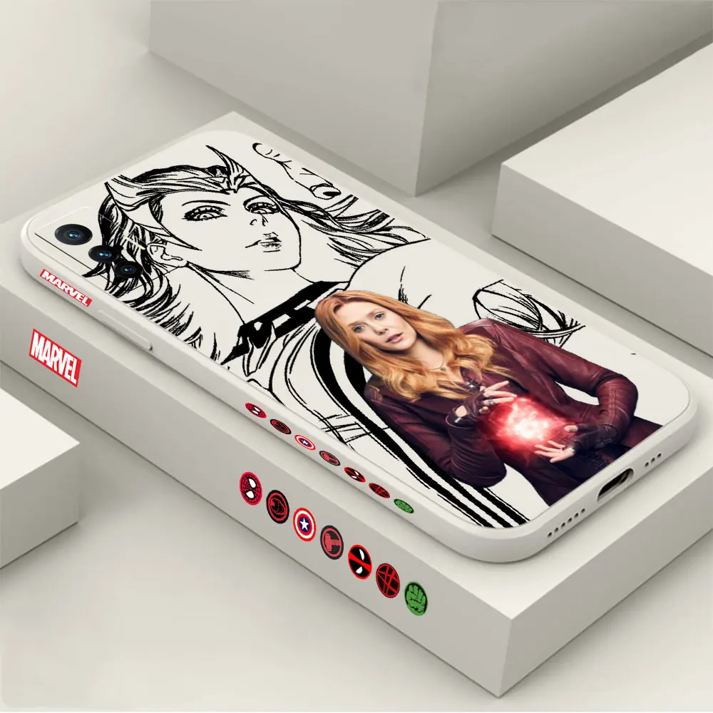 

Marvel line Wanda Scarlet Witch Logo Phone Case For VIVO X90 X80 X70 X60 X50 X30 X27 X23 X21S X21I X70T X60T X51 Pro Plus Cover