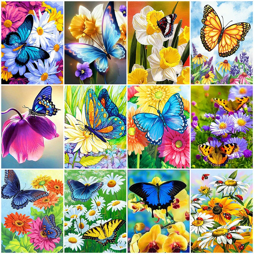 

5D алмазная живопись «сделай сам», красивая бабочка, цветок, Набор для вышивки крестиком, полная вышивка, мозаика, картина, декор, подарок на д...
