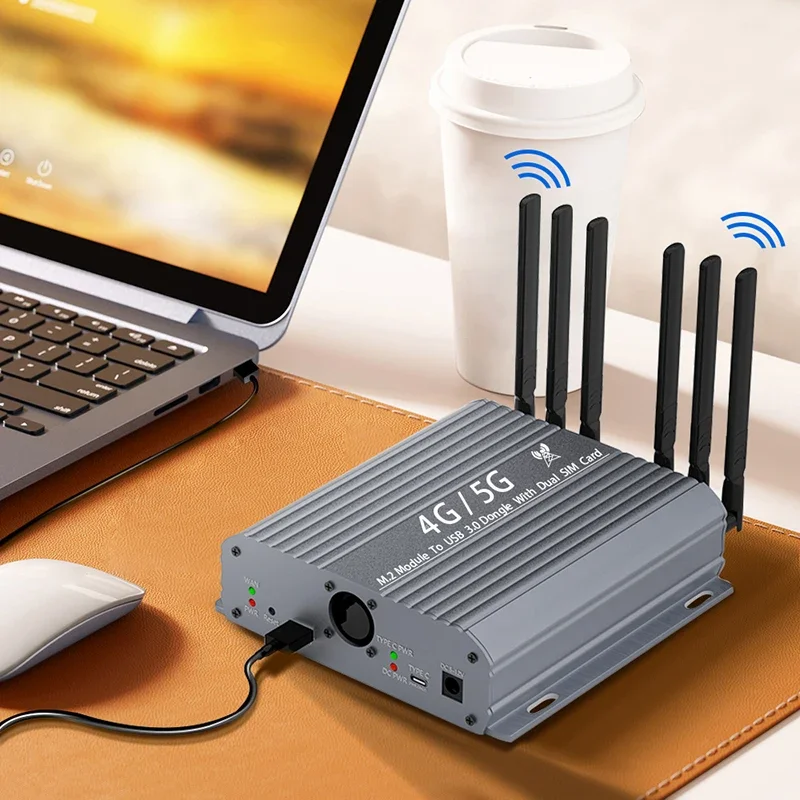 НОВЫЙ модуль M.2 NGFF B Key 4G/5G к адаптеру USB 3.0 двойной кулер вентилятор два слота для