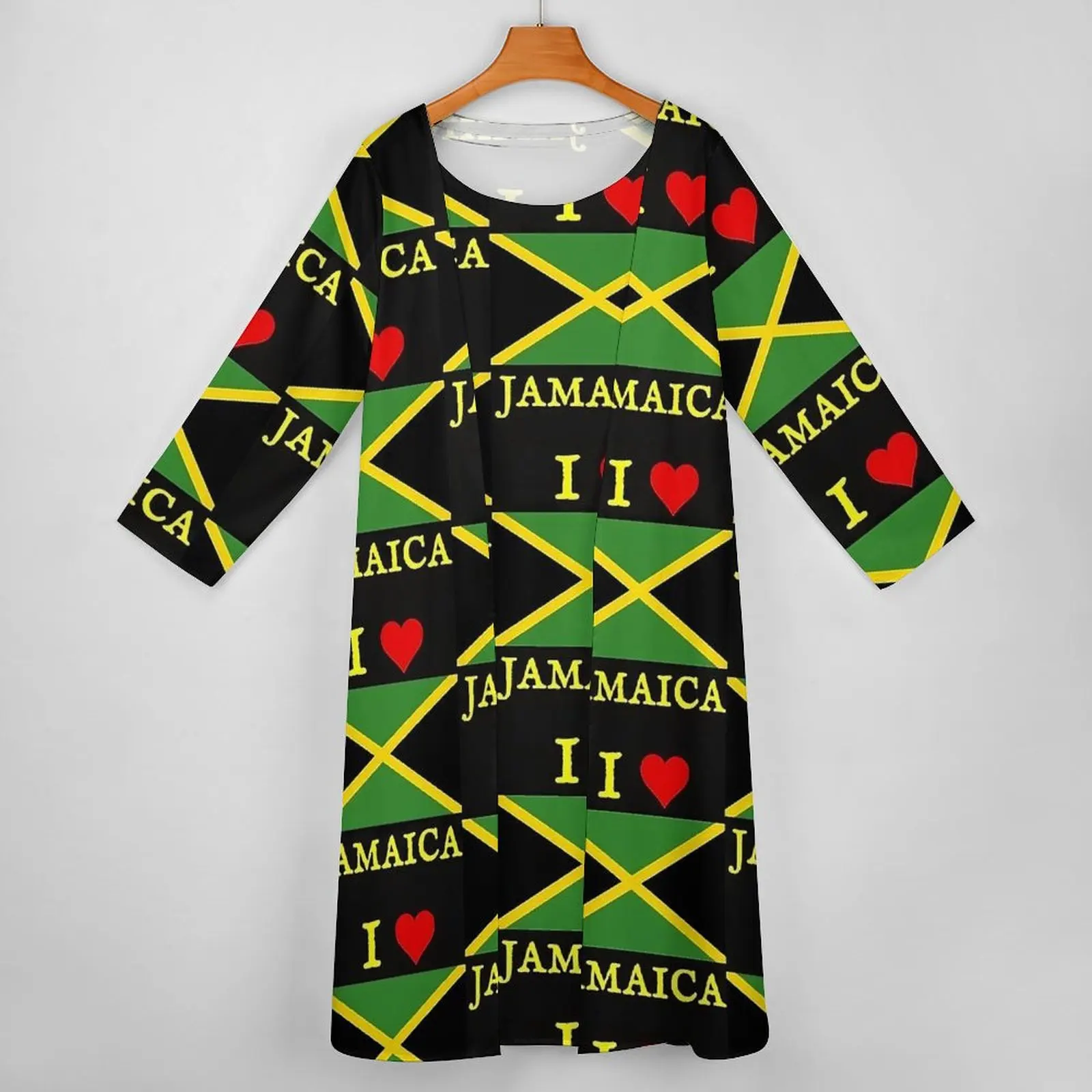 Платье I Love Jamaica с флагом Ямайки элегантное платье макси эстетические длинные