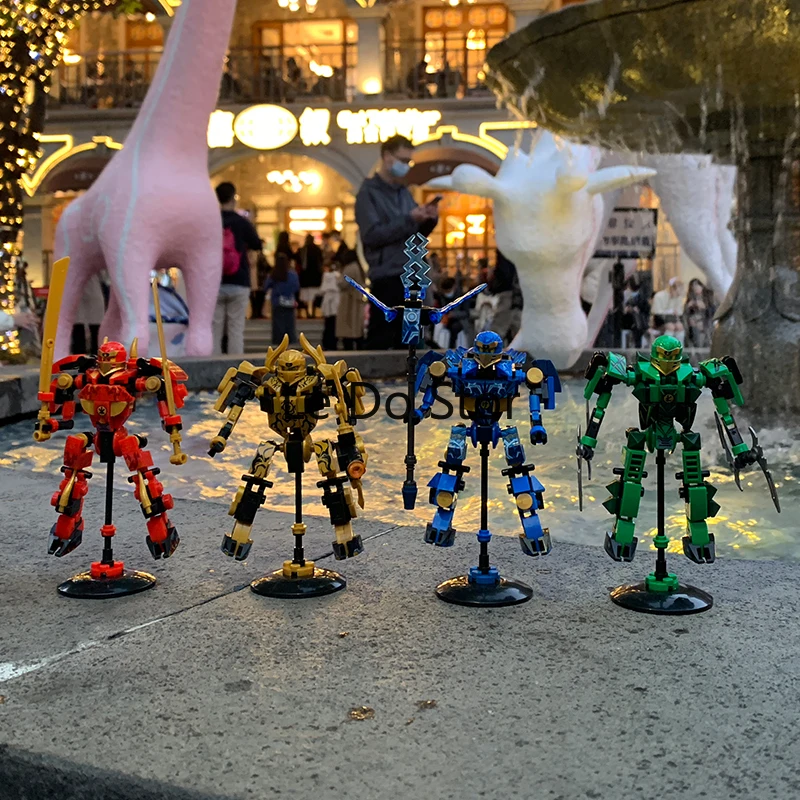 Идея новинка 4 типа ниндзя тяжелая Механическая броня мини-модель Модульные