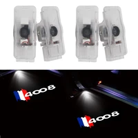 2pieces car door led welcome light for peugeot 4008 shadow lamp logo laser projector ghost light accessories