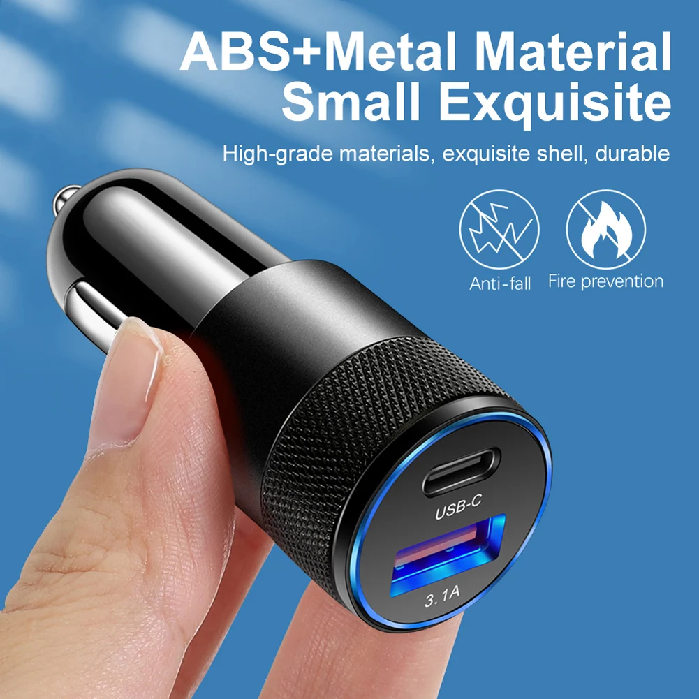 

1pc 65W 24V Universal Quick Charge 3.0 Car Charger Cigarette Lighter Adapter USB Type-C Fast Charging Sockets Power Outlet