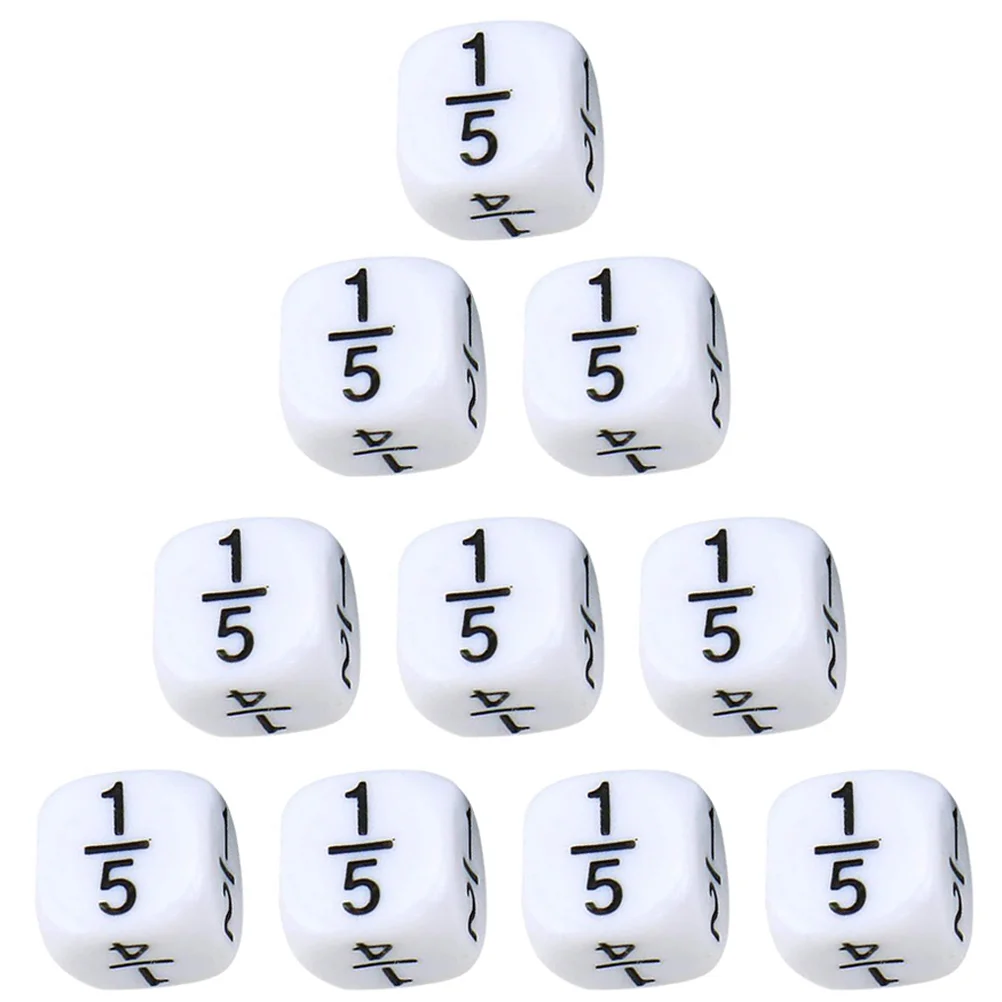 

10PCS Creative Fractional Dices Funny Dice Plastic Dice Educational