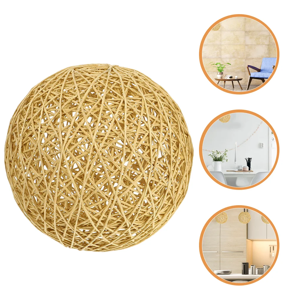 

Lampshade Hanging Chandelier Ceiling Ball Rustic Style Woven Lampshades Cotton Linen Pendant Cover Lamp shade