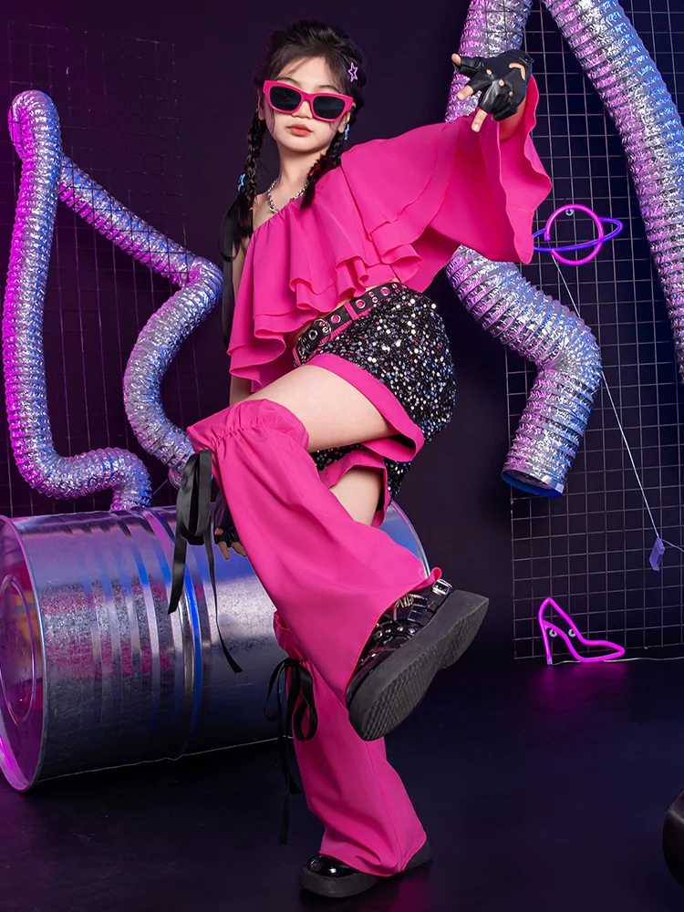 Одежда ZZL K-PoP детский крутой Топ для джазовых танцев штаны модный костюм девочек