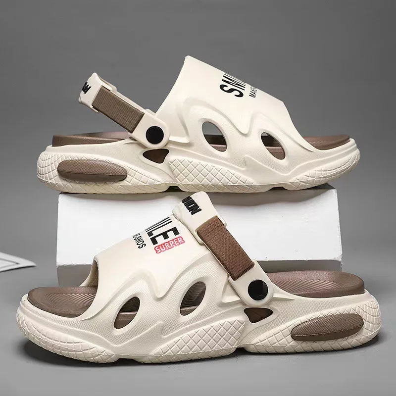 Мужские Нескользящие шлепанцы на платформе легкие сандалии для дома и улицы